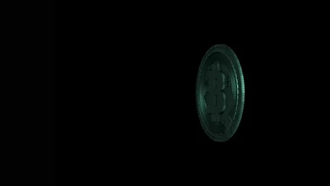 Bitcoin rotating on the black background. Stock Footage 131116404