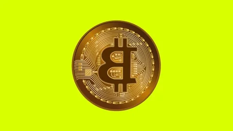 Bitcoin rotating Green screen.Cryptocurrency Digital electronic currency Stock Footage 234840977