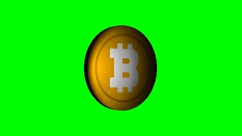 Bitcoin Rotating Looped with Green Background Stock-Footage 106811186