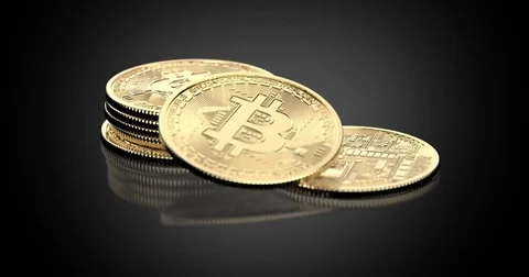 Bitcoin rotation Black 60fps Stock Footage 84025173