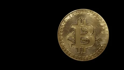 Bitcoin rotation LOOP - Green Back - 4K Stock Footage 339842766
