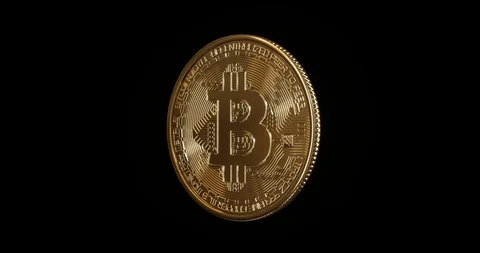 Bitcoin rotation seamless. ProRes 4444 with alpha transparent background. Stock Footage