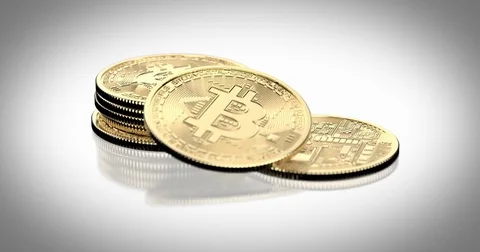 Bitcoin rotation white 60fps Stock Footage 84025171