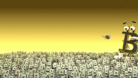 Bitcoin runs dollars 库存影片 163287540