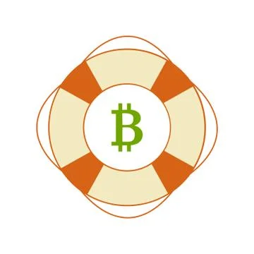 Bitcoin in safety ring Stock Illustration
