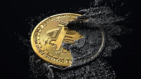 Bitcoin Sand Particles Stock Illustration