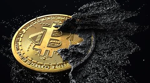 Bitcoin Sand Particles Stock Illustration