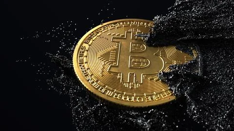 Bitcoin Sand Particles Stock Illustration