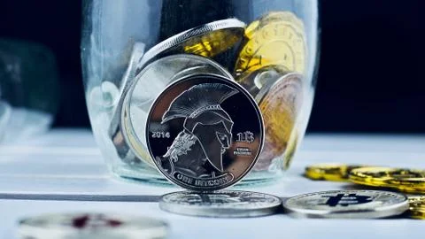 Bitcoin savings concept Stock Photos