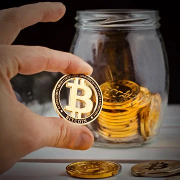 Bitcoin savings concept Stock Photos