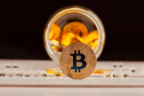 Bitcoin savings concept Stock Photos