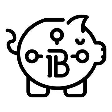Bitcoin savings icon outline vector. Digital capital fund Stock Illustration