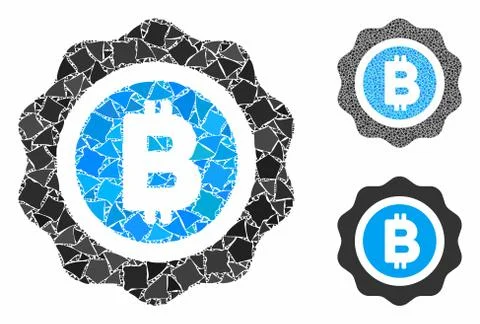 Bitcoin seal Mosaic Icon of Bumpy Items Stock Illustration