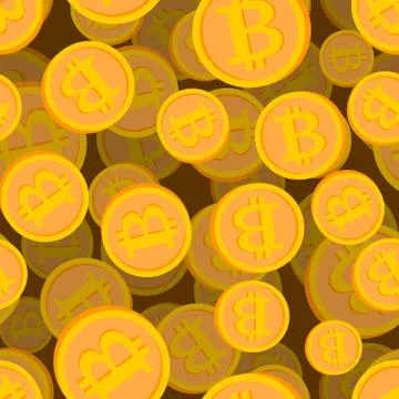 Bitcoin seamless pattern. Cryptocurrency background. Vector illustration Stock Illustration