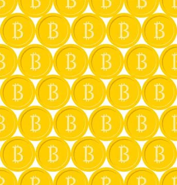Bitcoin seamless pattern. Cryptocurrency, Digital currency or Virtual money G Illustrazione stock