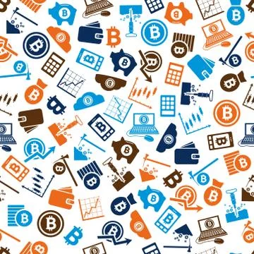 Bitcoin seamless pattern Illustrazione stock