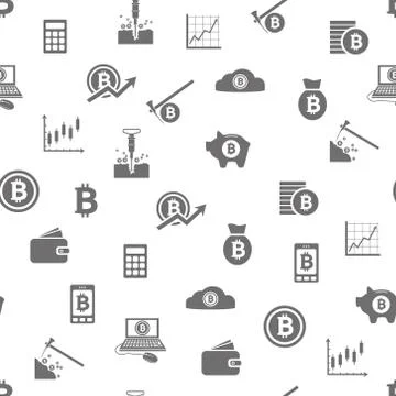 Bitcoin seamless pattern Illustrazione stock