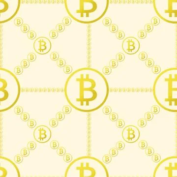 Bitcoin seamless pattern Stock Illustration