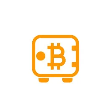 Bitcoin secure deposit, strongbox icon Ilustración de archivo