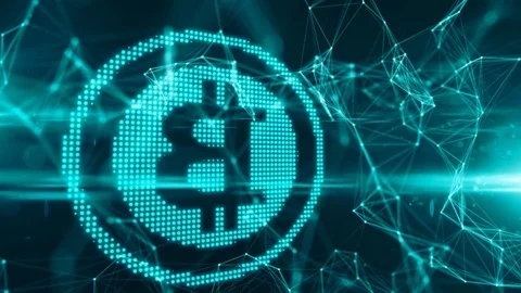 Bitcoin Secure global financial network crypto currency blockchain encryption Video stock 80281956