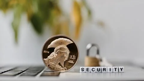 Bitcoin security concept Stock Photos