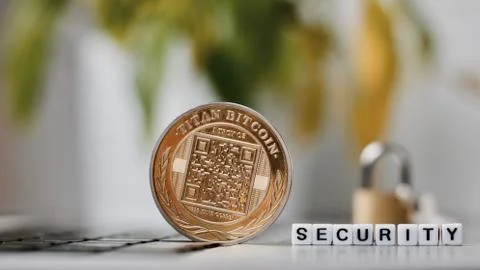Bitcoin security concept Stock Photos