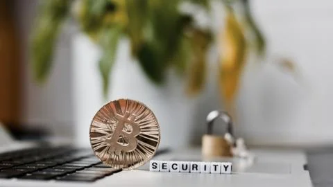 Bitcoin security concept Stock Photos