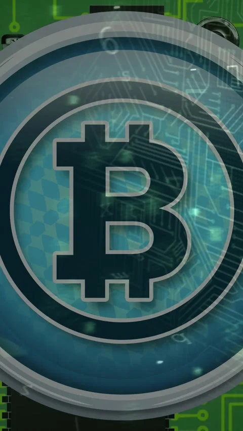 Bitcoin security through the digital lock 4k Stock Footage 343545359