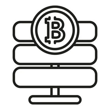 Bitcoin server icon outline vector. Block chain Stockillustratie