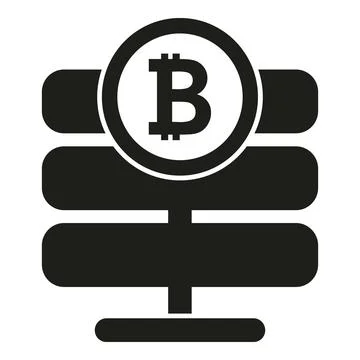 Bitcoin server icon simple vector. Block chain Illustrazione stock