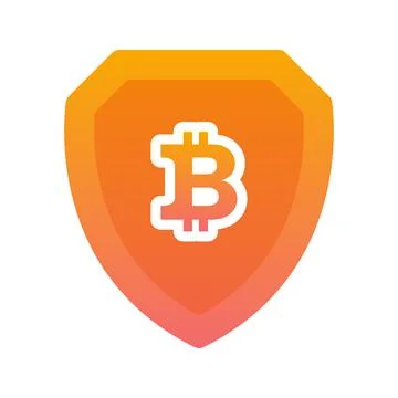 Bitcoin shield logo element design template icon Stock Illustration