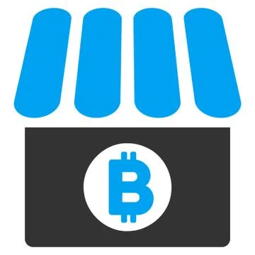 Bitcoin Shop Flat Icon Stock Illustration