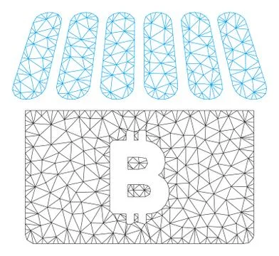 Bitcoin Shop Vector Mesh Carcass Model Illustrazione stock