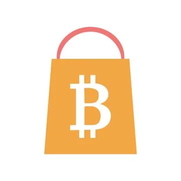 Bitcoin shopping icon Stock Illustration
