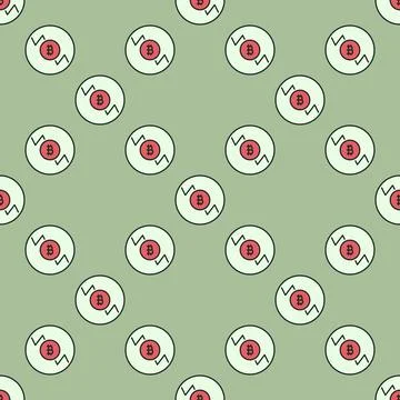 Bitcoin Short Trading vector round colored seamless pattern 스톡 일러스트