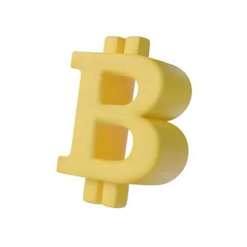 Bitcoin sign 3d realistic vector Stock Illustration