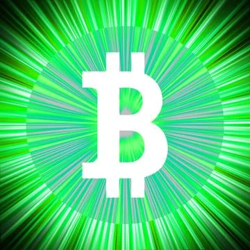 Bitcoin sign on an abstract background Stock Illustration