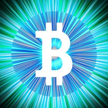 Bitcoin sign on an abstract background Stockillustratie