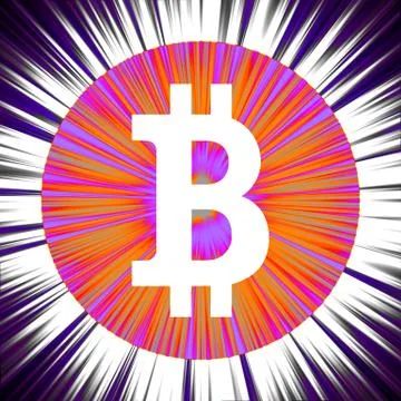 Bitcoin sign on an abstract background Stockillustratie