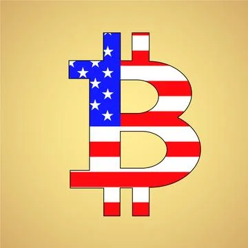 Bitcoin sign of American flag. Vector illustration Stock-Illustration
