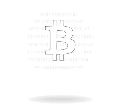 Bitcoin sign, cryptocurrency vector illustration 库存插图