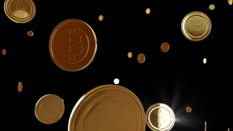 Bitcoin sign falling, loop, 3D animation Stock-Footage 80058642