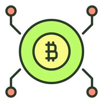 Bitcoin sign inside Circle vector Crypto Currency colored icon or logo elemen Stock-Illustration