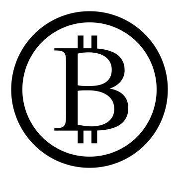 Bitcoin sign isolated, circle Stock Illustration