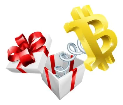 Bitcoin Sign Jack in the Box Illustrazione stock