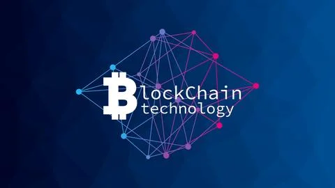 Bitcoin sign. Low poly vector background with network pattern. Blockchain 스톡 일러스트