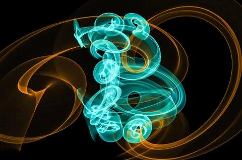 Bitcoin sign over black background Stock Illustration