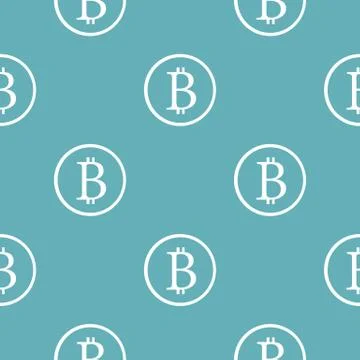 Bitcoin sign pattern seamless blue 스톡 일러스트