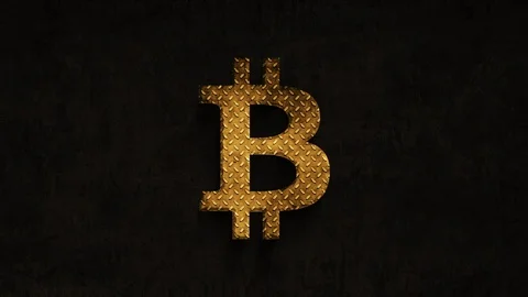 Bitcoin sign rusting over time on a grunge background Stock Footage 89550517