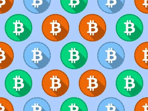 Bitcoin sign seamless pattern. Cryptocurrency, blockchain. design for banners 스톡 일러스트